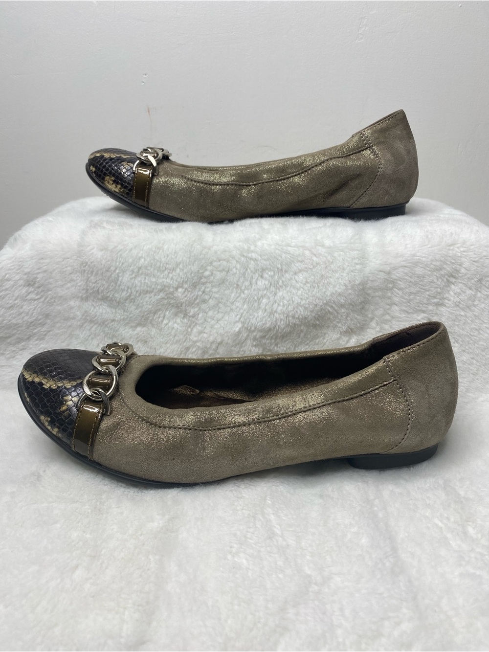 AGL Snake Cap Toe Ballet Flats Size 37.5